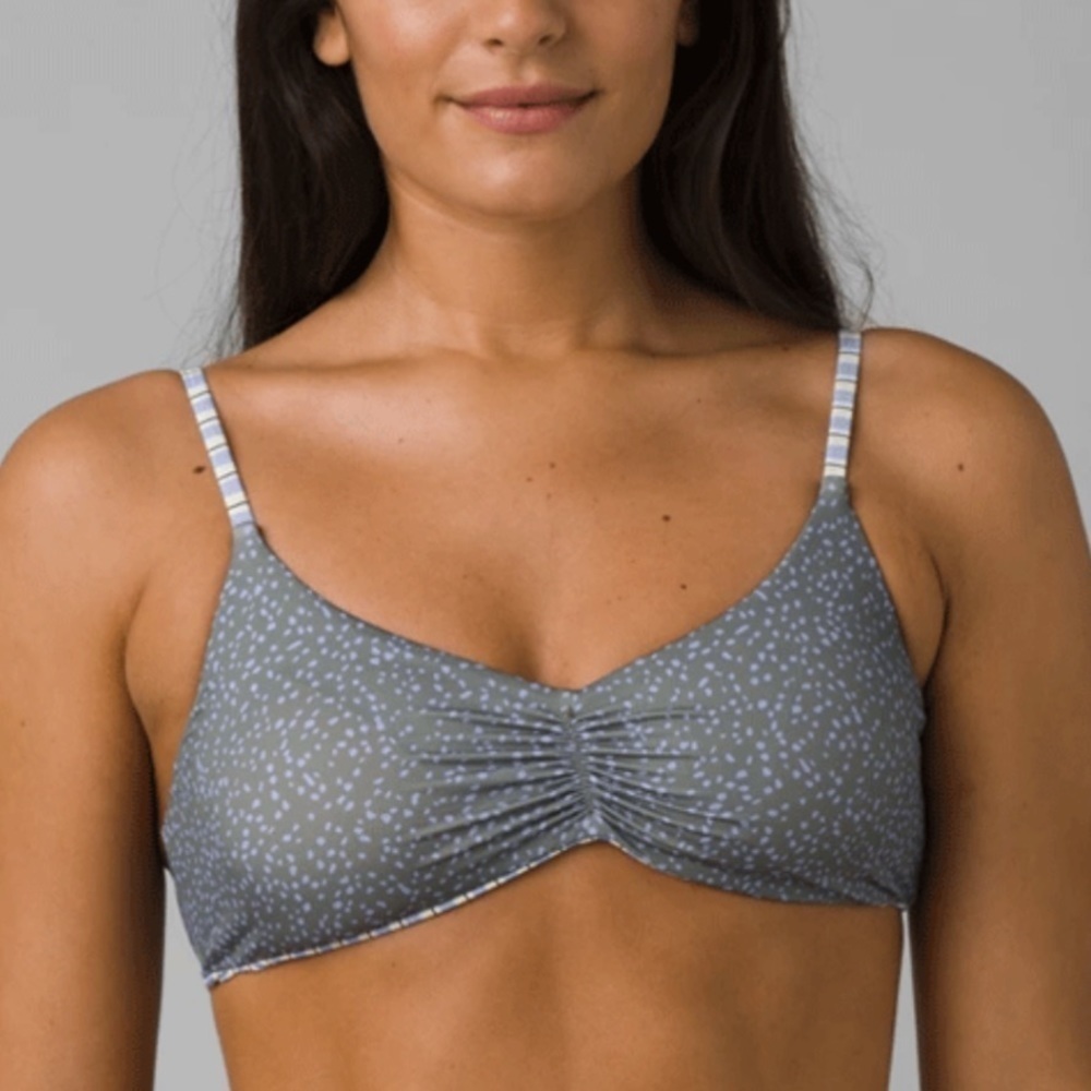 NWT Prana Jess Reversible Cross Back Bikini Top in Army Spots